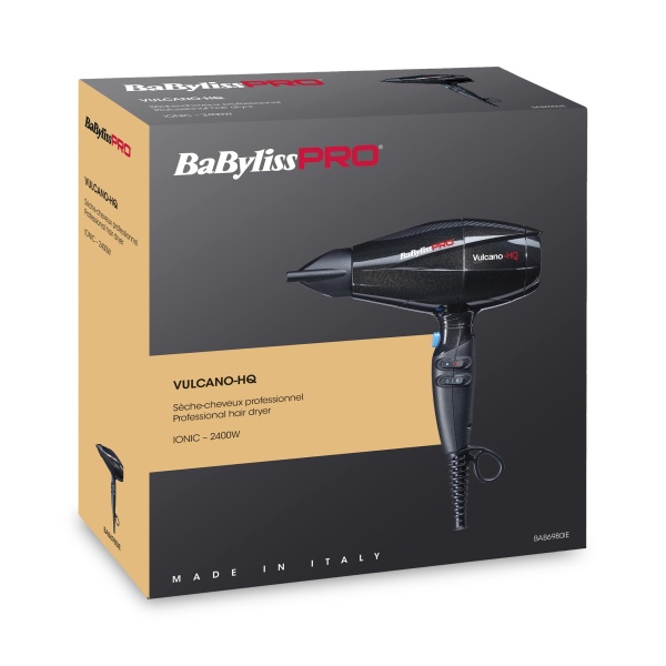 BaByliss Pro Фен Vulcano HQ, ионизация, 2 насадки, 2400 Вт, черный купить