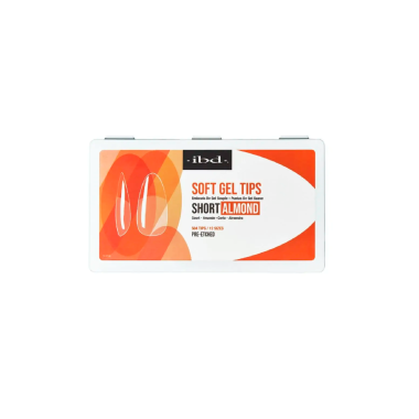 ibd Прозрачные гелевые типсы миндаль короткие Soft Gel Tips Short Almond, 12 размеров, 504 шт купить