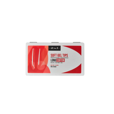 ibd Прозрачные гелевые типсы зауженный квадрат длинные Soft Gel Tips, 12 размеров, 504 шт купить