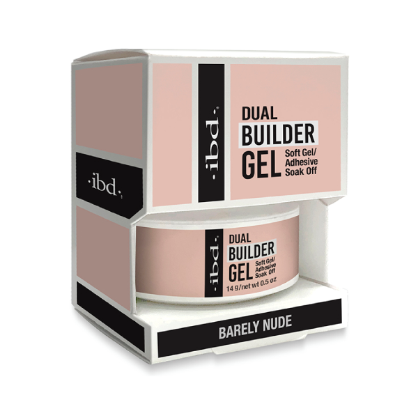 ibd Мягкий конструирующий гель Led/UV Dual Builder Gel, прозрачно-нюдовый Barely Nude, 14 мл купить