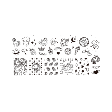 Aeropuffing Пластина для стемпинга Stamping Plate, A-33 единороги 2 купить