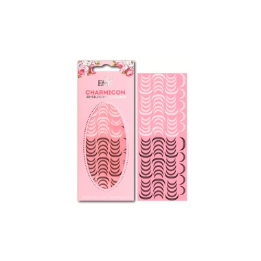 E.Mi Силиконовые стикеры Charmicon 3D Silicone Stickers, Лунулы №12 черные/белые купить