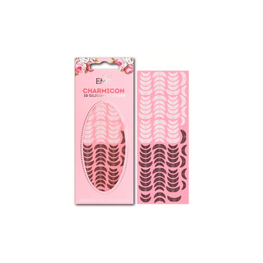 E.Mi Силиконовые стикеры Charmicon 3D Silicone Stickers, Лунулы №16 черные/белые купить