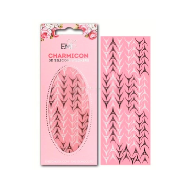E.Mi Силиконовые стикеры Charmicon 3D Silicone Stickers, Лунулы №30 черные/белые купить