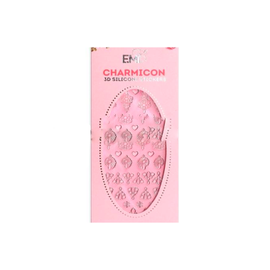 E.Mi Силиконовые стикеры Charmicon 3D Silicone Stickers, Украшение серебро №2 купить