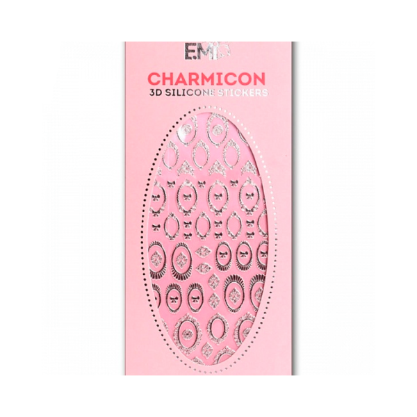 E.Mi Силиконовые стикеры Charmicon 3D Silicone Stickers, Рамочки №1 серебро купить