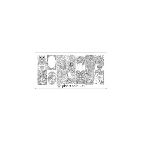 Planet Nails Пластина для Stamping Nail Art, №12 купить