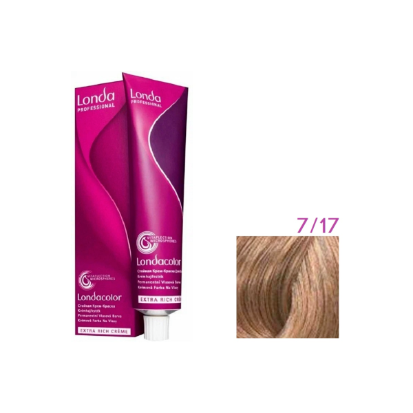 Londa Professional Стойкая крем-краска Londacolor, 7/17 блонд пепельно-коричневый, 60 мл купить