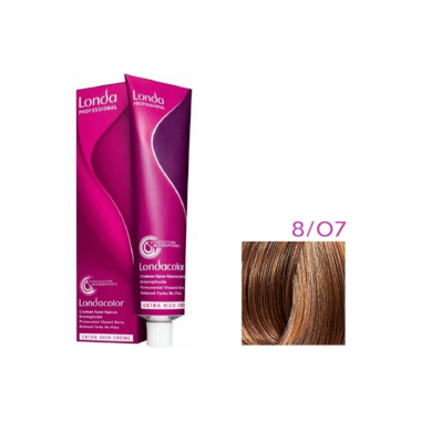 Londa Professional Крем-краска для волос Extra-Coverage, 8/07 светлый блонд натурально-коричневый, 60 мл купить