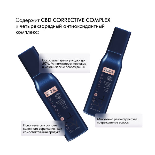Leaf&Flower Термозащитный спрей для быстрой сушки волос CBD 7 Minute Blowout, 175 мл купить