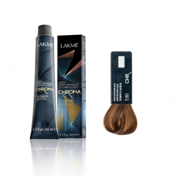 Lakme Крем-краска Chroma, 7/61 Средний блондин коричнево-пепельный, 60 мл купить
