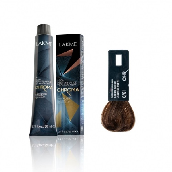Lakme Крем-краска Chroma, 6/61 Темный блондин коричнево-пепельный, 60 мл купить