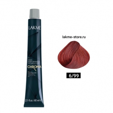 Lakme Крем-краска Chroma, 6/99 Темный блондин красный яркий, 60 мл купить