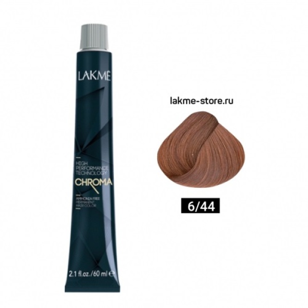 Lakme Крем-краска Chroma, 6/44 Темный блондин медный яркий, 60 мл купить