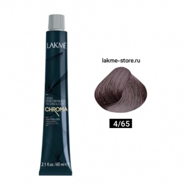 Lakme Крем-краска Chroma, 4/65 Средний шатен коричнево-махагоновый, 60 мл купить