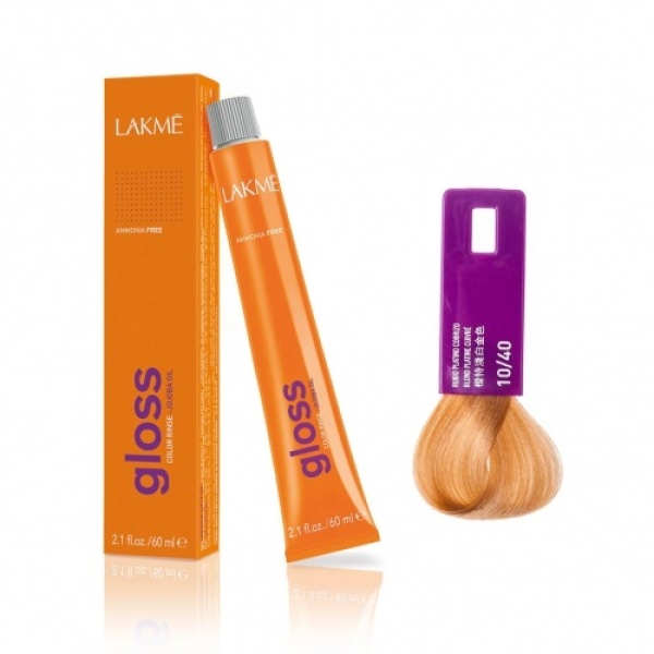 Lakme Крем-краска Gloss, 10/40 Белокурый платиновый медно-красный, 60 мл купить