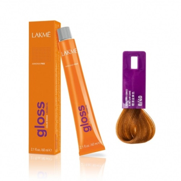 Lakme Крем-краска Gloss, 8/40 Светло-белокурый медно-красный, 60 мл купить