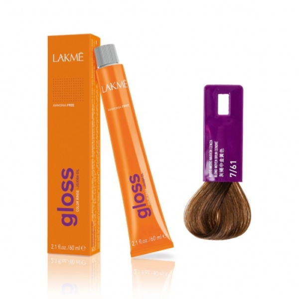 Lakme Крем-краска Gloss, 7/61 Средний блондин коричнево-пепельный, 60 мл купить