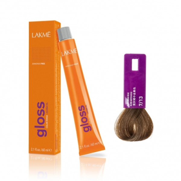 Lakme Крем-краска Gloss, 7/13 Средне-белокурый бежевый, 60 мл купить