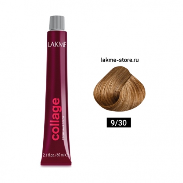 Lakme Крем-краска Collage, 9/30 Светлый блондин золотистый, 60 мл купить