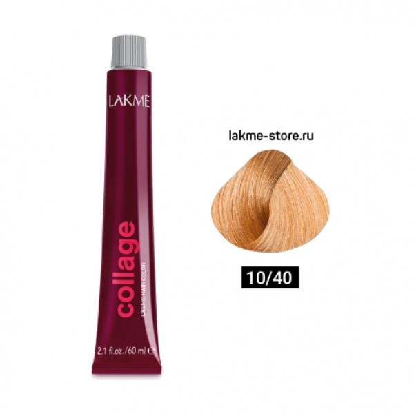 Lakme Крем-краска Collage, 10/40 Очень светлый блондин медный, 60 мл купить