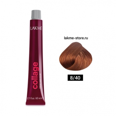 Lakme Крем-краска Collage, 8/40 Блондин медный, 60 мл купить