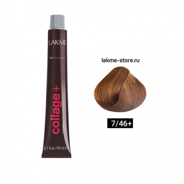 Lakme Крем-краска Collage, 7/46+ Средний блондин интенсивный медно-коричневый, 60 мл купить