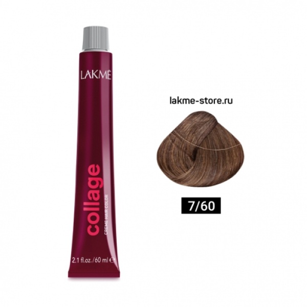 Lakme Крем-краска Collage, 7/60 Средний блондин коричневый, 60 мл купить
