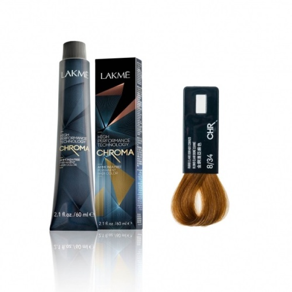 Lakme Крем-краска Chroma, 8/34 Блондин золотисто-медный, 60 мл купить