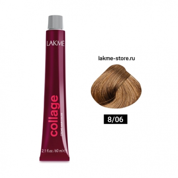 Lakme Крем-краска Collage, 8/06 Светлый блондин теплый, 60 мл купить