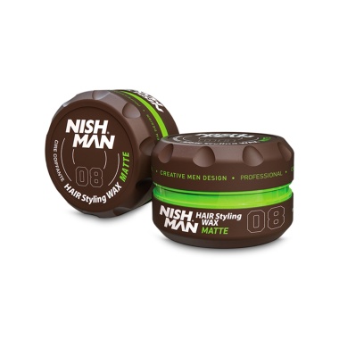 Nishman Воск для волос на водной основе матовый Hair Styling Matte Looking Wax 08 аромат черная ваниль, 100 мл купить