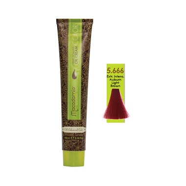 Macadamia Professional Краска для волос Natural Oil Cream Color, 5.666 экстра-яркий красный светло каштановый, 100 мл купить