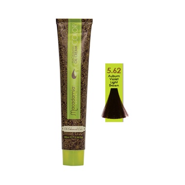 Macadamia Professional Краска для волос Natural Oil Cream Color, 5.62 красно радужный яркий каштановый, 100 мл купить