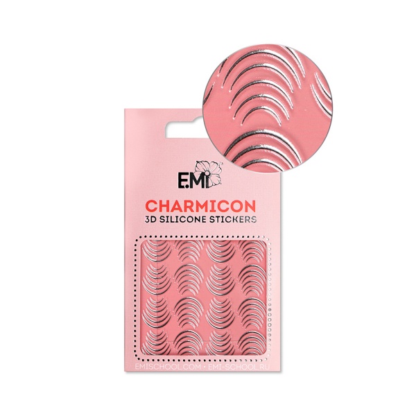 E.Mi Силиконовые стикеры Charmicon 3D Silicone Stickers, №116 Лунулы серебро купить