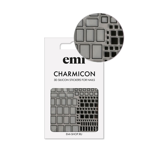 E.Mi Силиконовые стикеры Charmicon 3D Silicone Stickers, №160 Квадраты черные купить