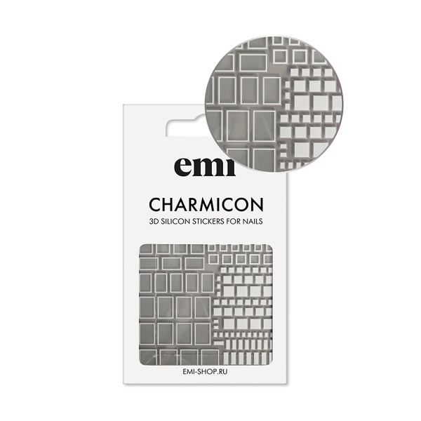 E.Mi Силиконовые стикеры Charmicon 3D Silicone Stickers, №161 Квадраты белые купить