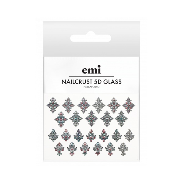 E.Mi Слайдер-дизайн Nailcrust 5D Glass, №3 Барокко купить