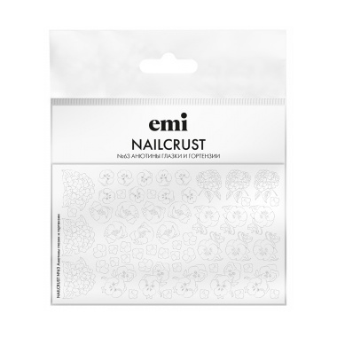 E.Mi Трафареты-слайдеры Nailcrust, №63 Анютины глазки и гортензии купить