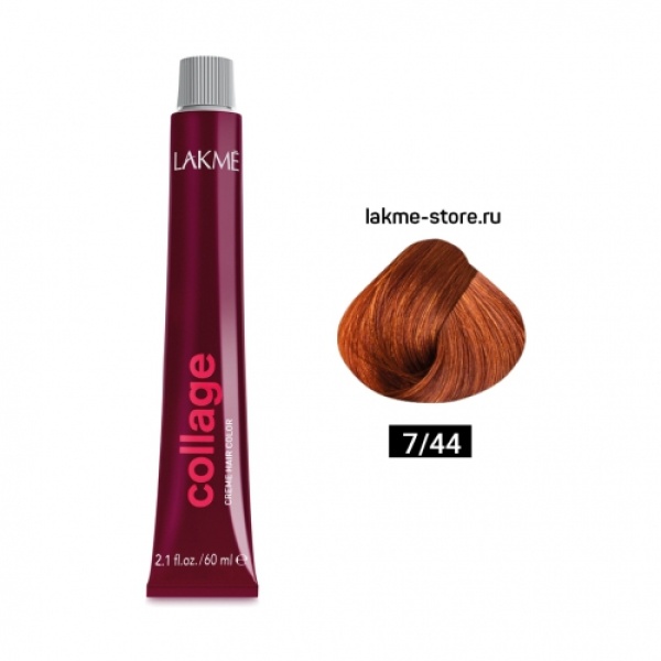 Lakme Крем-краска Collage, 7/44 Средний блондин медный яркий, 60 мл купить
