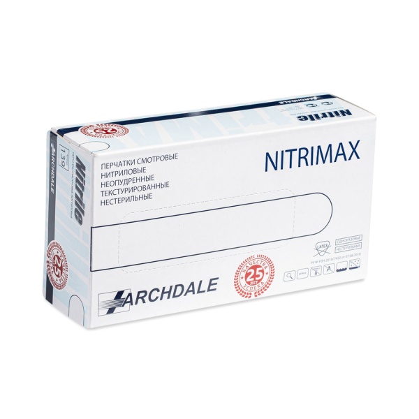 Archdale Перчатки одноразовые нитриловые Nitrimax, белые, 50 пар, размер XL купить