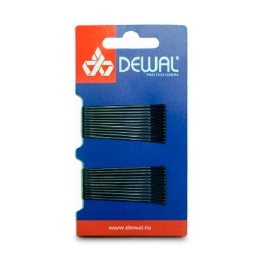 Dewal Pro Невидимки черные, прямые 50 мм, на блистере, 24 шт купить