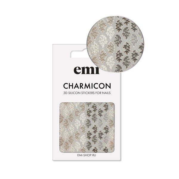 E.Mi Наклейка для ногтей Charmicon 3D Silicone Stickers, №225 Природный паттерн купить