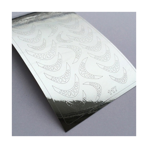 Ibdi Nails Металлизированные наклейки Metallic stickers, №117, серебро купить
