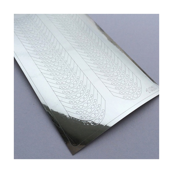 Ibdi Nails Металлизированные наклейки Metallic stickers, №102, серебро купить