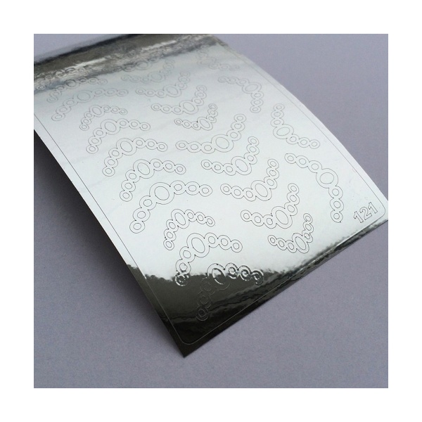 Ibdi Nails Металлизированные наклейки Metallic stickers, №121, серебро купить