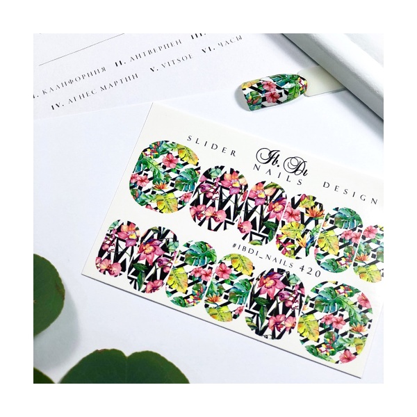Ibdi Nails Слайдер-дизайн на прозрачной пленке, №420 купить