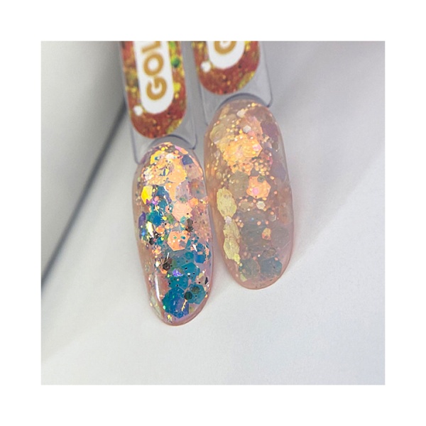 Patrisa Nail Гель для дизайна ногтей с глиттером Korean Gel, Gold, 5 гр купить