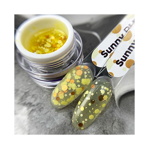 Patrisa Nail Гель для дизайна с крупным глиттером Bubble Gel, Sunny, 5 гр купить