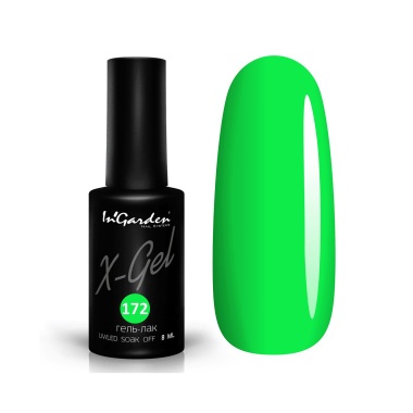 InGarden Гель-лак X-Gel, №172 Неоново зелёный, 8 мл купить
