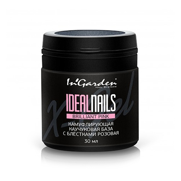 InGarden Камуфлирующая каучуковая база для гель-лака Ideal Nails Brilliant, pink розовая, 30 мл купить